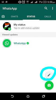 whatsapp par status lagana sikhen