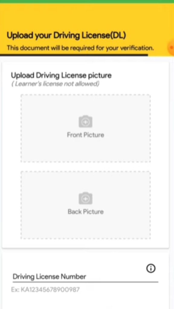 upload driving license