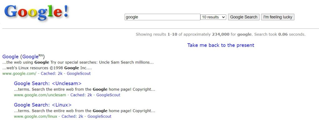 google in 1998