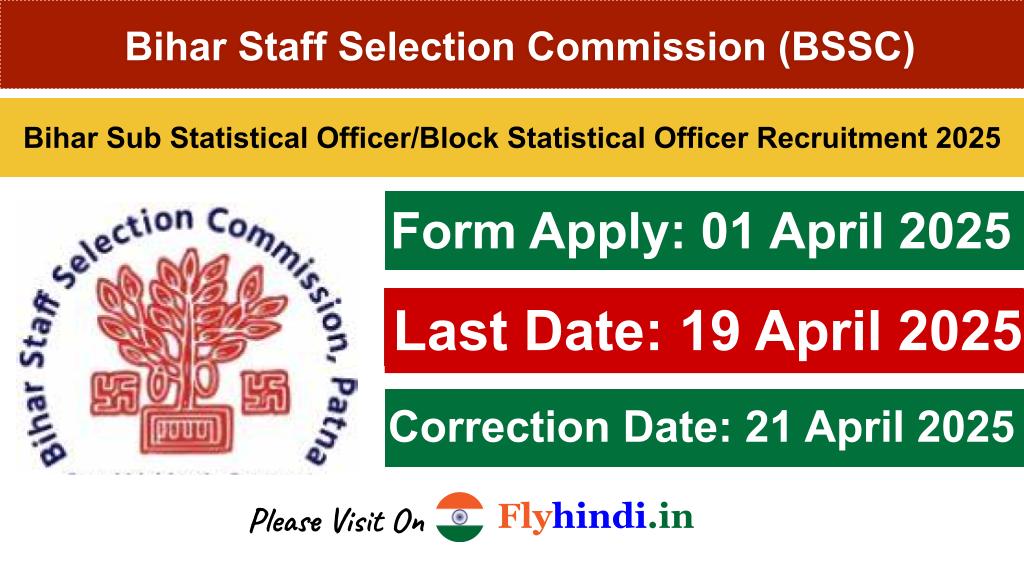 BSSC Statistical Officer Recruitment 2025